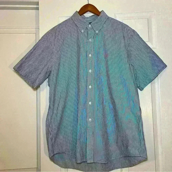 Ralph Lauren Short Sleeve Button Up Seersucker - Picture 1 of 4